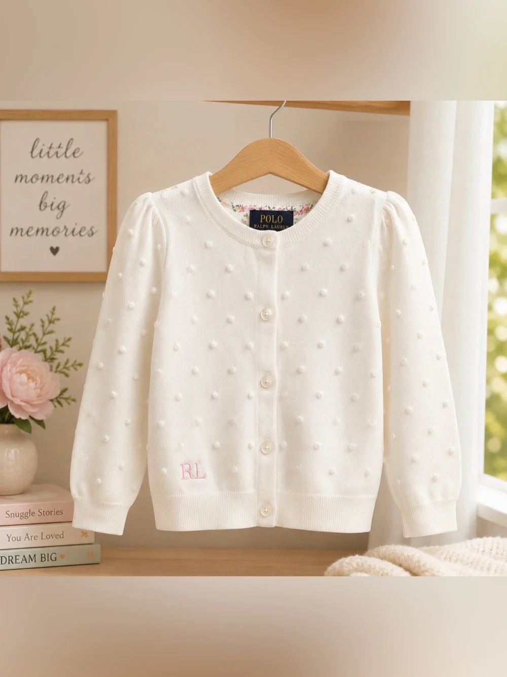 Ralph Lauren 4 T gorgeous white button-down sweater